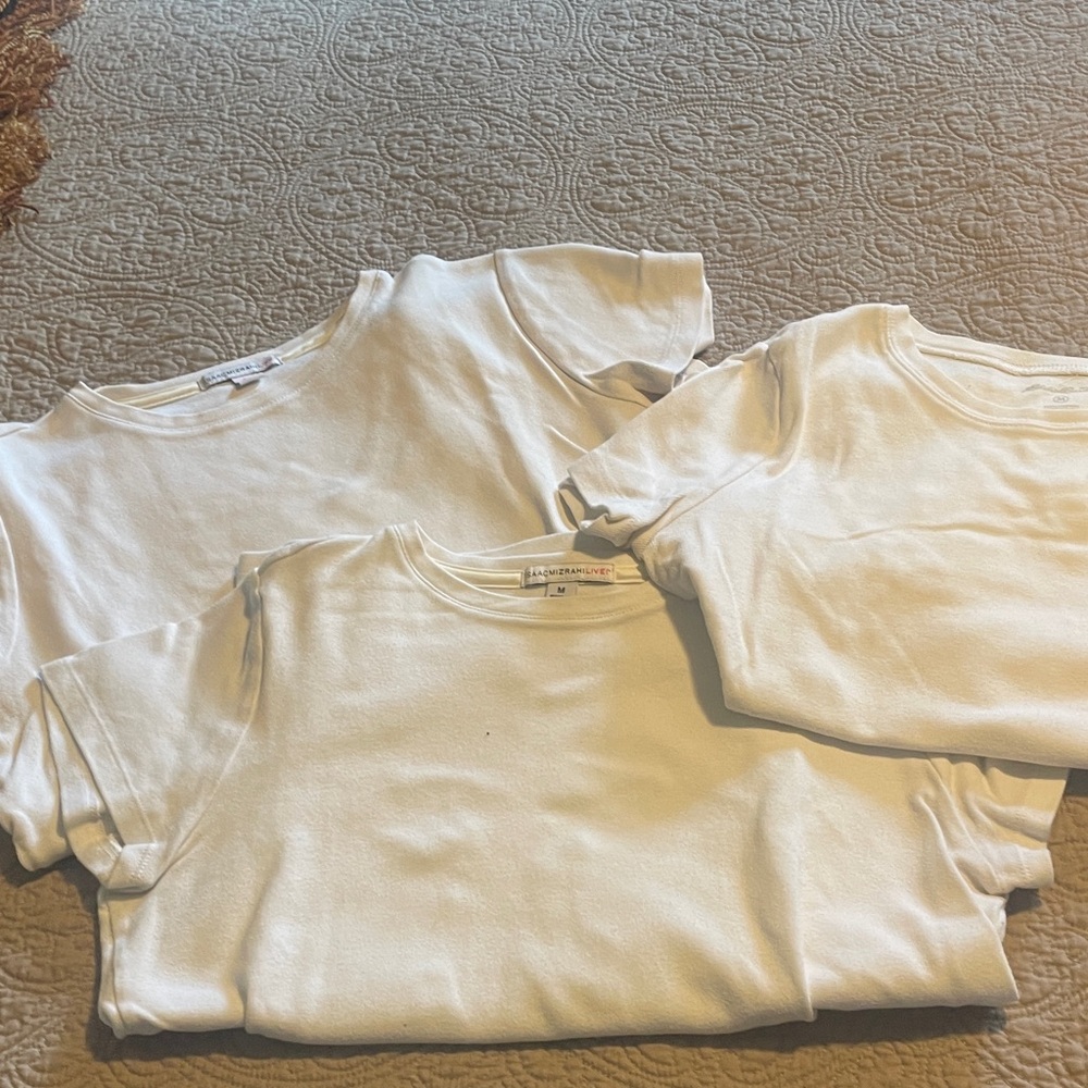 Set of 3 White Short Sleeve T-Shirts